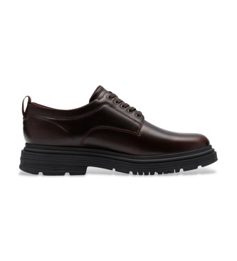 Clarksvoor mannen. 26183266 Badbury Veterschoenen Bruin (45), Leer, Plat, 1 tot 3 cm, Casual