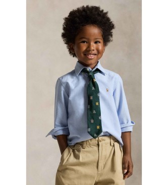Polo Ralph Laurenvoor jongens. 322677133002 Iconisch blauw Oxford overhemd (2años= 94/100cm), Katoen, Klassiek, Lange mouwen, kinderkleding