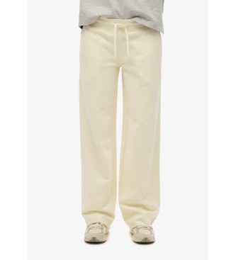 Superdryvoor vrouwen. W7011210A Studios joggerbroek off white ecru (M), Wit, Casual, Sportief, Katoen, Meerdere sporten