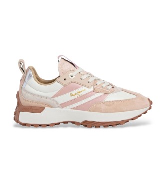 Pepe Jeansvoor vrouwen. PLS600032 Lucky Original beige leren sportschoenen (39), Leer, Plat, Veters, Casual