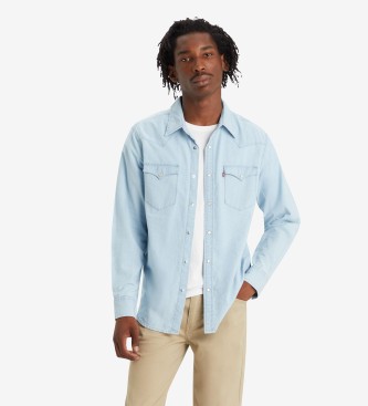 Levi's för män. 85745-0155 Classic Western Standard Cut skjorta blå (L), Casual, Bomull, Lång ärm