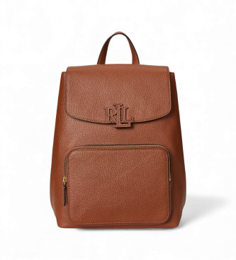 Lauren Ralph Lauren para mujer. 431969355001 Mochila Cameryn de piel granulada marrón (OSFA), Beige, Casual