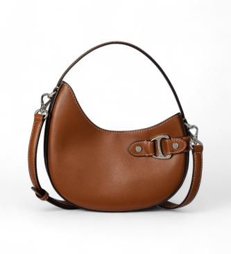 Lauren Ralph Laurenvoor vrouwen. 431980159001 Tasha kleine bruine leren crossbody tas (OSFA), Beige, Casual, Leer