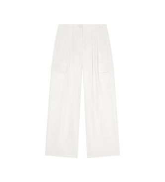 A|X Armani Exchange para mujer. XW001937AF21556U1003 Pantalón Cargo Ancho blanco (S), Casual, Poliéster