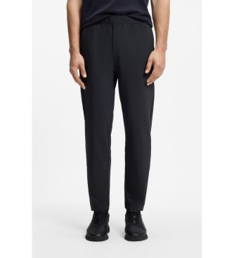 BOSS Pantalón tejido de rejilla elástico marino