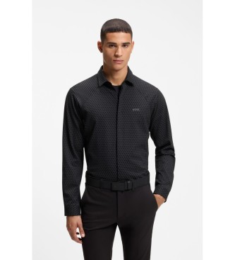 BOSS Camisa Regular Fit en piqué negro