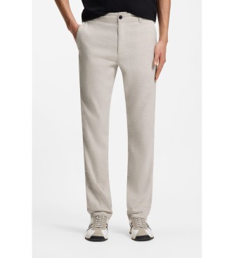 BOSS Pantalón Lino Logo beige