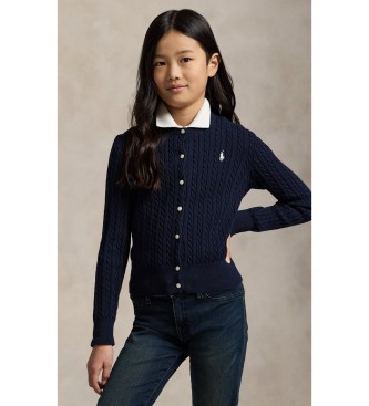 Polo Ralph Lauren Cárdigan de algodón en punto de ochos marino ( 7años= 130/134cm)