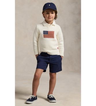 Polo Ralph Lauren Jersey Emblemático con bandera blanco (4años= 109/116cm)