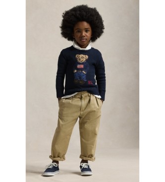 Polo Ralph Lauren Suéter de algodón con el osito de Polo marino (4años= 109/116cm)
