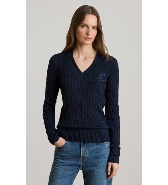 Lauren Ralph Lauren Jersey de críquet en punto de ochos marino