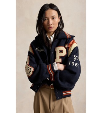 Polo Ralph Lauren Chaqueta universitaria de mezcla de lana marino