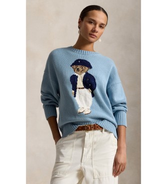 Para mujer. 211B17743001 Jersey de algodón oversize con Polo Bear (L), Casual, Manga larga