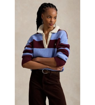 Polo Ralph Lauren Jersey de rugby de mezcla de lana azul