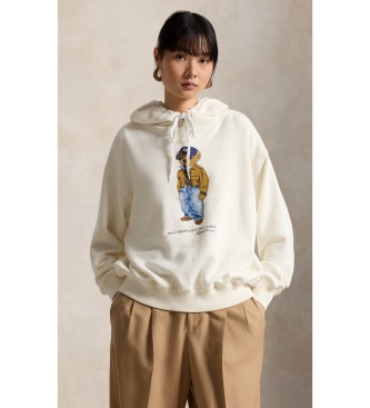 Polo Ralph Lauren för kvinnor. 211B17799001 Bomullströja för kvinnor med offwhite Bear Polotröja (XXS), Vit, Casual