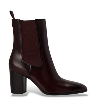 Lauren Ralph Lauren para mujer. 802P12049003 Botines Raelynn de piel brillante granate (36), 5 a 8cm, Ninguno, Casual