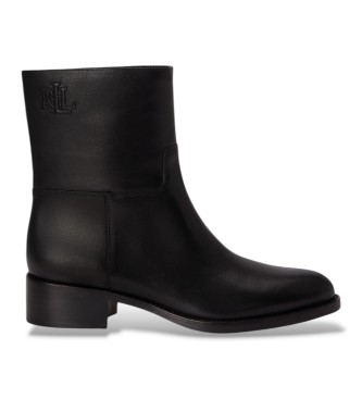 Lauren Ralph Lauren para mujer. 802P15708001 Botines Kyle de piel de becerro negro (36), 3 a 5cm, Ninguno, Casual