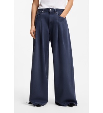 BOSS Jeans Relaxed Fit de pernera ancha azul
