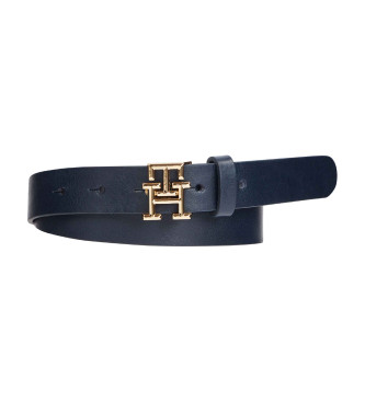 Tommy Hilfiger för kvinnor. AW0AW15182 Bälte med svart logotyp (95cm), Blå, Casual, Hud