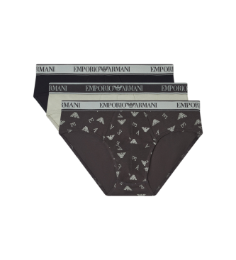 Para hombre. EM000369_AF20669 Set 3 Slips Logo , , gris (XXL), Homewear, Algodón