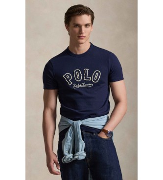 Polo Ralph Lauren för män. 710P07349001 T-shirt med Western-logotyp marinblå (M), Casual, Bomull, Kort ärm, Marino