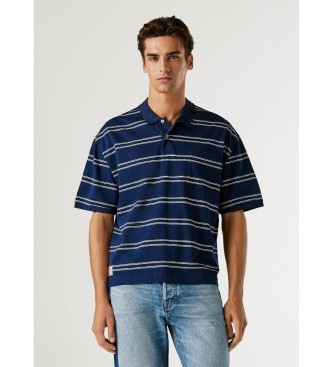 Pepe Jeans för män. PM5400083 Clark marinblå polotröja (M), Casual, Bomull, Kort ärm, Marino