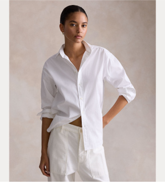 Polo Ralph Lauren Camisa de algodón Relaxed Fit blanco