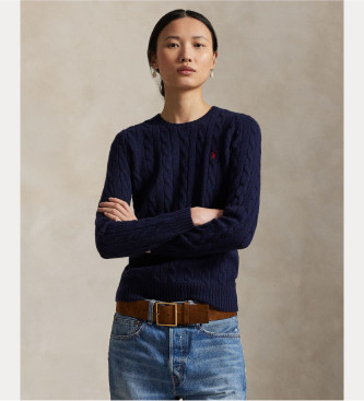 Polo Ralph Lauren Per Donna. 211971865003 Maglione In Lana E Cashmere Blu Marino (L), Casual, Manica Lunga, Navy