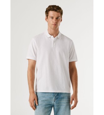 Pepe Jeansvoor mannen. PM5400087 Polo Oscar wit (M), Casual, Katoen, Korte mouwen