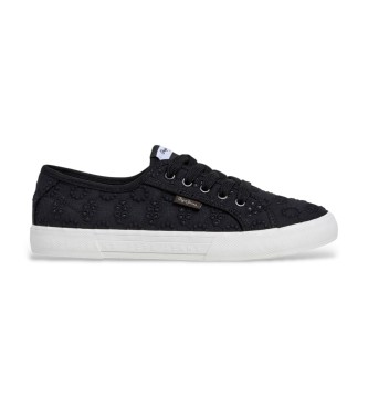Pepe Jeansvoor vrouwen. PLS300018 Brady Schattige Sneakers zwart (38), Stof, Plat, Veters, Casual