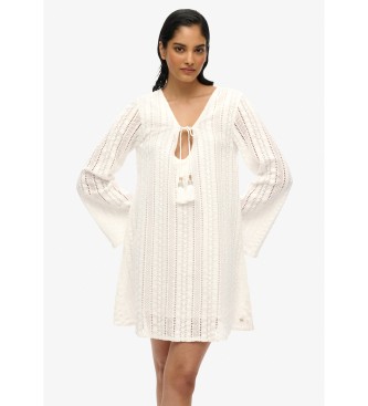 Para mujer. W8011933A Minivestido con encaje Ibiza (S), Casual, Algodón, Manga larga