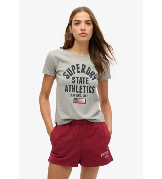 Para mujer. W1011604A Camiseta ajustada gráfica Athletic (M), Casual, Algodón, Manga corta