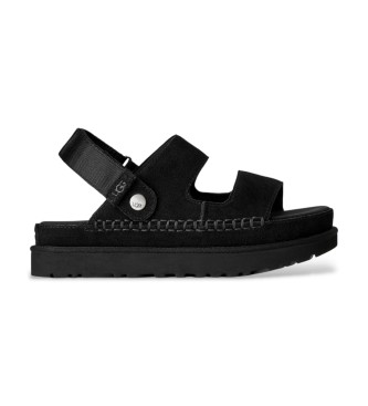 UGG Sandalias de piel Goldenstar Glide negro