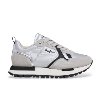 Pepe Jeans Zapatillas de Piel Ari Shine plateado