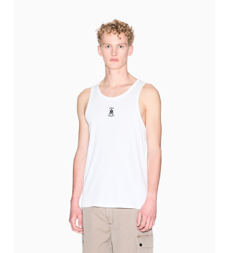 A|X Armani Exchange Homem Branco, Natural Para Xm001794af19963u0009 Camisola Sem Mangas Canelada Com Logótipo Branco (L), Casual, Algodão, Sem Mangas / Cor
