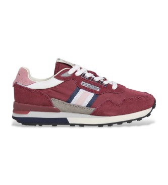 Pepe Jeans Zapatillas de Piel Kingston College burdeos