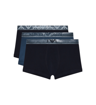 Emporio Armani Set 3 Bóxers Design marino