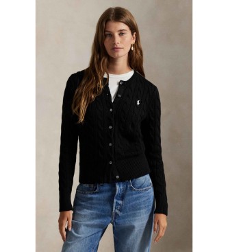 Polo Ralph Lauren Cárdigan de algodón en punto de ochos negro