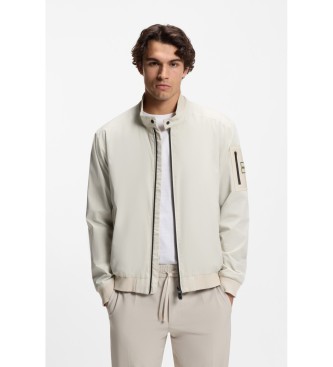 BOSS Cazadora repelente al agua con ribete doble beige