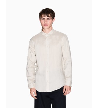 A|X Armani Exchange Camisa Fit Lino beige