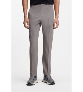 BOSS Pantalón slim fit de tejido elástico gris