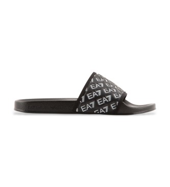 unisex Chanclas All Over Logo negro