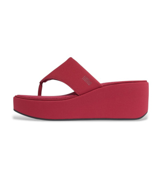 Fitflop Sandalias Platfforms Wedge Toe-Post rojo