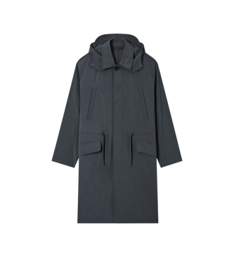 A|X Armani Exchange Trench con Capucha Desmontable gris