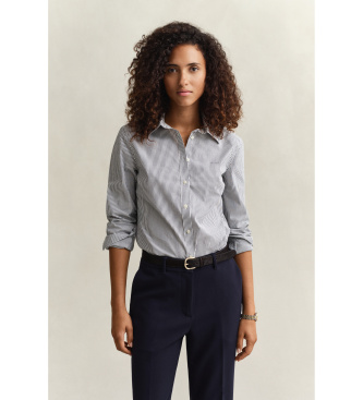 Gant Camisa Slim Fit popelina a rayas marino
