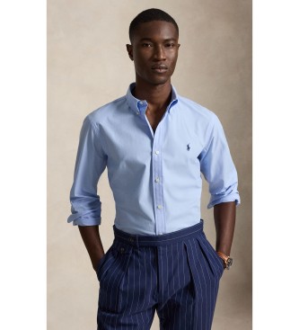 Polo Ralph Lauren Camisa de popelina elástica Custom Fit azul