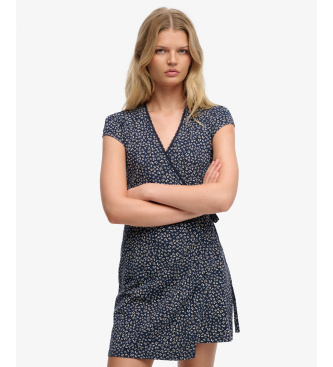Superdry Vestido Athletic Essential Wrap marino