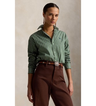 Polo Ralph Lauren Camisa de algodón con rayas Relaxed Fit verde