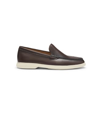 BOSS Mocasines de piel Sienne Loaf marrón oscuro