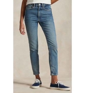 Polo Ralph Lauren para mujer. 211969391001 Jeans de Tiro Alto Super Slim azul (30/32), Casual, Algodón, Denim